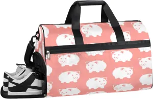 Animal Print Sports Gym Bag with Wet Pocket & Shoes Compartment Waterproof Workout Duffel Bag for Women and Men Weekender Overnight Duffle Bag Travel Carry-on Tote