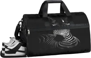 Animal Zebra Theme Sports Gym Bag with Wet Pocket & Shoes Compartment Waterproof Workout Duffel Bag for Women and Men Weekender Overnight Duffle Bag Travel Carry-on Tote