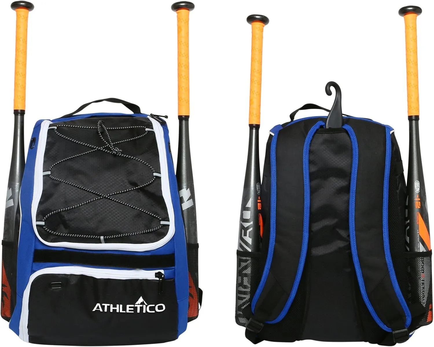 Athletico Baseball Bat Bag - Backpack for Baseball, T-Ball & Softball Equipment & Gear for Youth and Adults | Holds Bat, Helmet, Glove, & Shoes |Shoe Compartment & Fence Hook