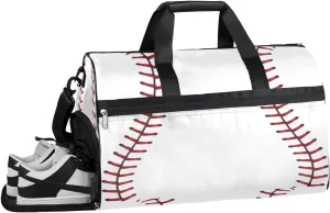 Baseball Sports Gym Bag with Wet Pocket & Shoes Compartment Waterproof Workout Duffel Bag for Women and Men Weekender Overnight Duffle Bag Travel Carry-on Tote
