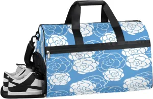 Camellia Sports Gym Bag with Wet Pocket & Shoes Compartment Waterproof Workout Duffel Bag for Women and Men Weekender Overnight Duffle Bag Travel Carry-on Tote