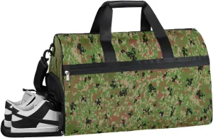 Camo Forest Sports Gym Bag with Wet Pocket & Shoes Compartment Waterproof Workout Duffel Bag for Women and Men Weekender Overnight Duffle Bag Travel Carry-on Tote