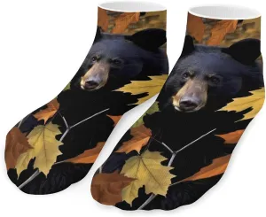 Camouflage Ca-mo Bear Cute Ankle Socks 1 Pairs Low Cut No Show Sock Breathable Stocking for Men Women