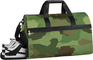 Camouflage Theme Sports Gym Bag with Wet Pocket & Shoes Compartment Waterproof Workout Duffel Bag for Women and Men Weekender Overnight Duffle Bag Travel Carry-on Tote
