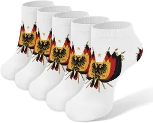 Coat of Arms of Germany 5 Pairs Low Cut Ankle Socks for Men Women Athletic Running Socks No Show Breathable