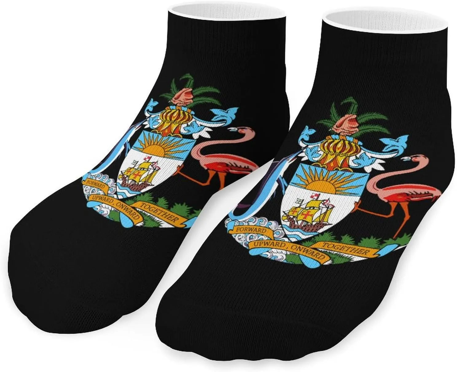 Coat of Arms of The Bahamas Cute Ankle Socks 1 Pairs Low Cut No Show Sock Breathable Stocking for Men Women