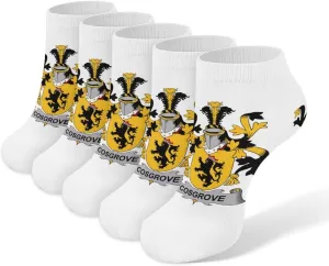 Cosgrove Coat of Arms 5 Pairs Low Cut Ankle Socks for Men Women Athletic Running Socks No Show Breathable