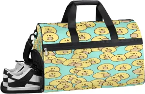 Cute Chicken Sports Gym Bag with Wet Pocket & Shoes Compartment Waterproof Workout Duffel Bag for Women and Men Weekender Overnight Duffle Bag Travel Carry-on Tote