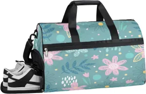Cute Style Sports Gym Bag with Wet Pocket & Shoes Compartment Waterproof Workout Duffel Bag for Women and Men Weekender Overnight Duffle Bag Travel Carry-on Tote