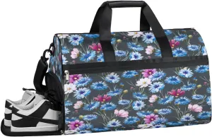 Daisy Sports Gym Bag with Wet Pocket & Shoes Compartment Waterproof Workout Duffel Bag for Women and Men Weekender Overnight Duffle Bag Travel Carry-on Tote