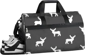 Deer Animal Sports Gym Bag with Wet Pocket & Shoes Compartment Waterproof Workout Duffel Bag for Women and Men Weekender Overnight Duffle Bag Travel Carry-on Tote