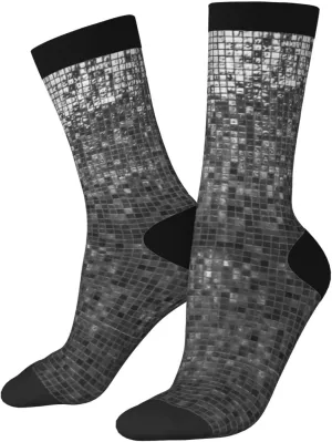Disco Ball Crew Socks For Men/Women Gifts,Unisex Novelty Casual Dress Socks