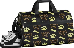 Dog Bone Sports Gym Bag with Wet Pocket & Shoes Compartment Waterproof Workout Duffel Bag for Women and Men Weekender Overnight Duffle Bag Travel Carry-on Tote