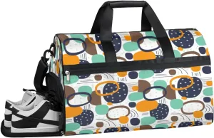 Doodle Cute Dots Sports Gym Bag for Women and Men Travel Duffel Bag Overnight Shoulder Bag Waterproof Workout Bag Portable Sports Tote with Shoes Compartment