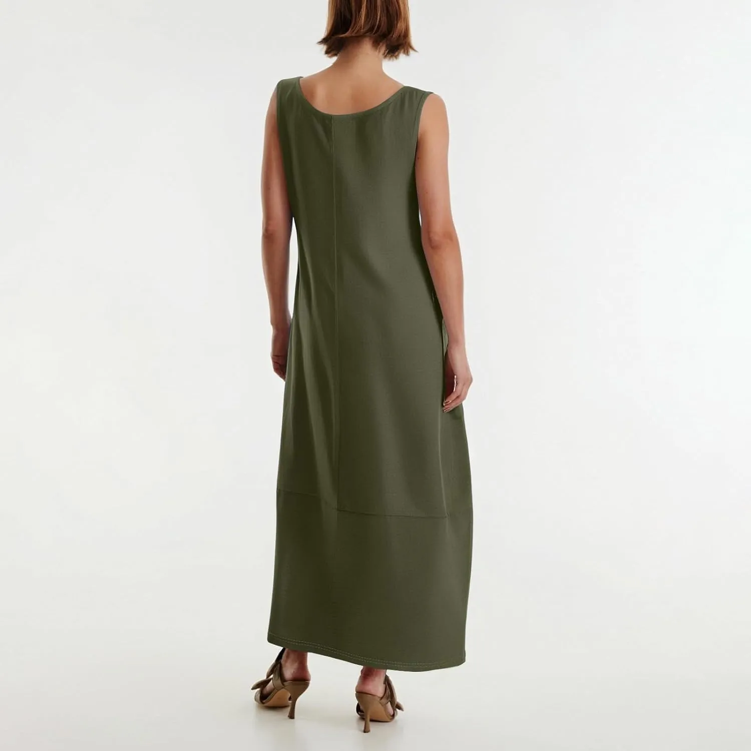 Dresses for Women 2025 Summer Casual Maxi Dress Scoop Neck Sleeveless Sundress Loose Flowy Beach Vacation Tank Dress