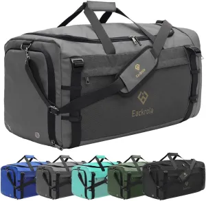 Eackrola Gym Bags for Men with Shoe Compartment Sports Duffel bag with Wet Pocket for women 65L, Gray, 65L, Gym