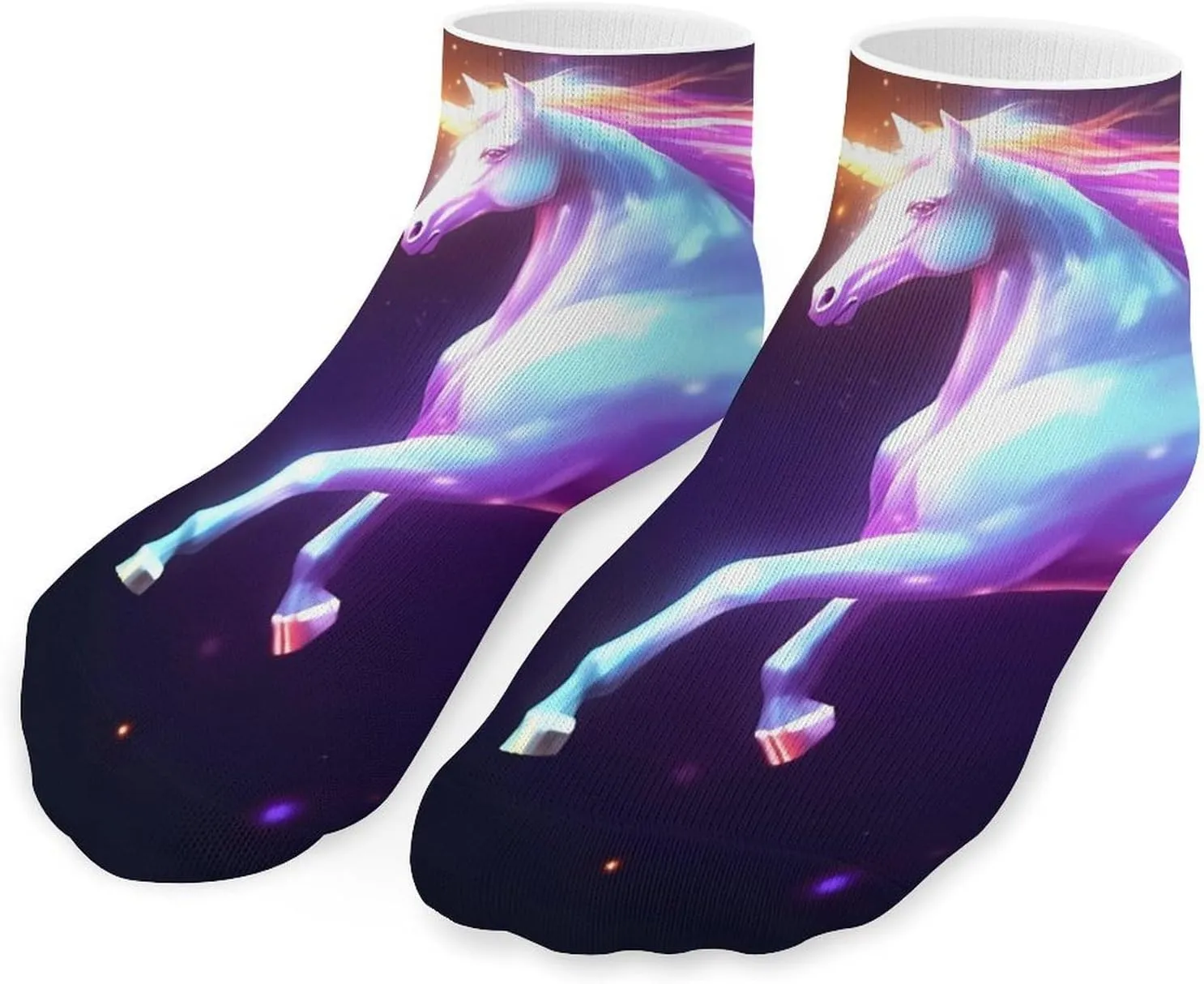 Fantasy Unicorrn Cute Ankle Socks 1 Pairs Low Cut No Show Sock Breathable Stocking for Men Women