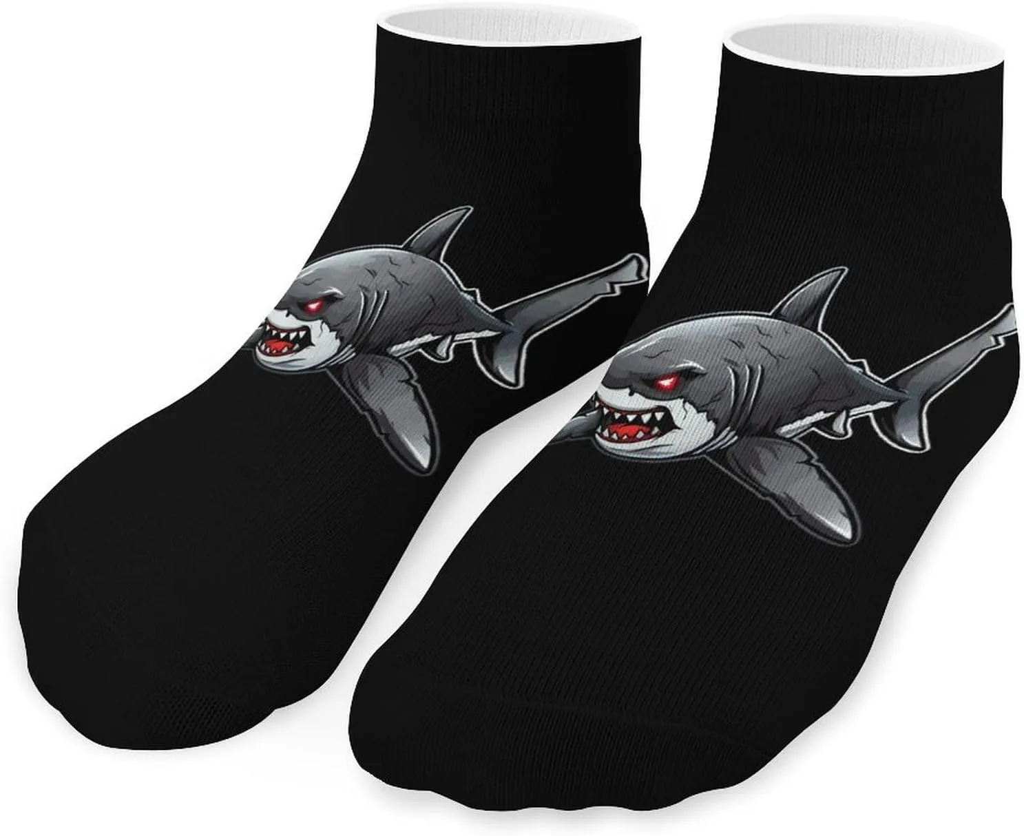 Fierce Shark Cute Ankle Socks 1 Pairs Low Cut No Show Sock Breathable Stocking for Men Women