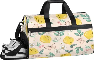 Flora Flowers Sports Gym Bag with Wet Pocket & Shoes Compartment Waterproof Workout Duffel Bag for Women and Men Weekender Overnight Duffle Bag Travel Carry-on Tote
