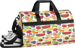 Fruit Watermelon Avocado Sports Gym Bag with Wet Pocket & Shoes Compartment Waterproof Workout Duffel Bag for Women and Men Weekender Overnight Duffle Bag Travel Carry-on Tote