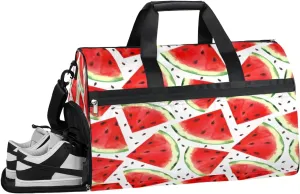 Fruit Watermelon Design Sports Gym Bag with Wet Pocket & Shoes Compartment Waterproof Workout Duffel Bag for Women and Men Weekender Overnight Duffle Bag Travel Carry-on Tote