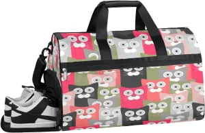 Funny Cats Pattern Sports Gym Bag with Wet Pocket & Shoes Compartment Waterproof Workout Duffel Bag for Women and Men Weekender Overnight Duffle Bag Travel Carry-on Tote
