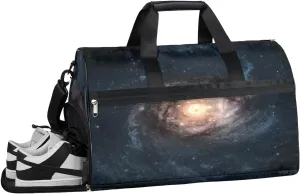 Galaxy Style Sports Gym Bag with Wet Pocket & Shoes Compartment Waterproof Workout Duffel Bag for Women and Men Weekender Overnight Duffle Bag Travel Carry-on Tote