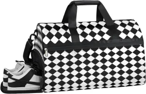 Geometric Design Sports Gym Bag with Wet Pocket & Shoes Compartment Waterproof Workout Duffel Bag for Women and Men Weekender Overnight Duffle Bag Travel Carry-on Tote