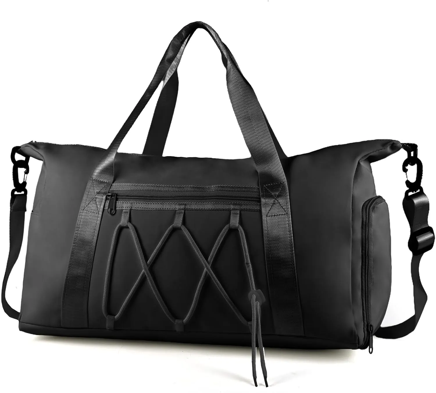 Gym Bag for Women - Travel Duffel with Shoes Compartment & Dry Wet Separated Pocket, Water Resistant Sports Gym Tote Overnight Weekender Training Handbag Yoga Bag - Black