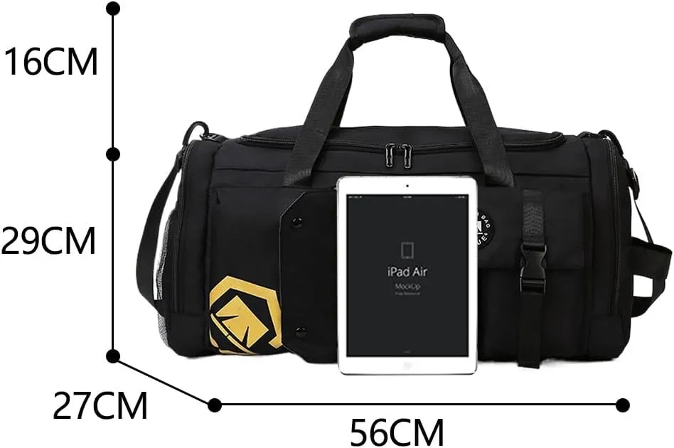 Gym Bag for Women,Sports Travel Duffel Bag, Weekender Overnight Bag with Wet Pocket and Shoes Compartment for Women, Travel,Workout,Gym, Yoga 625 (Black)