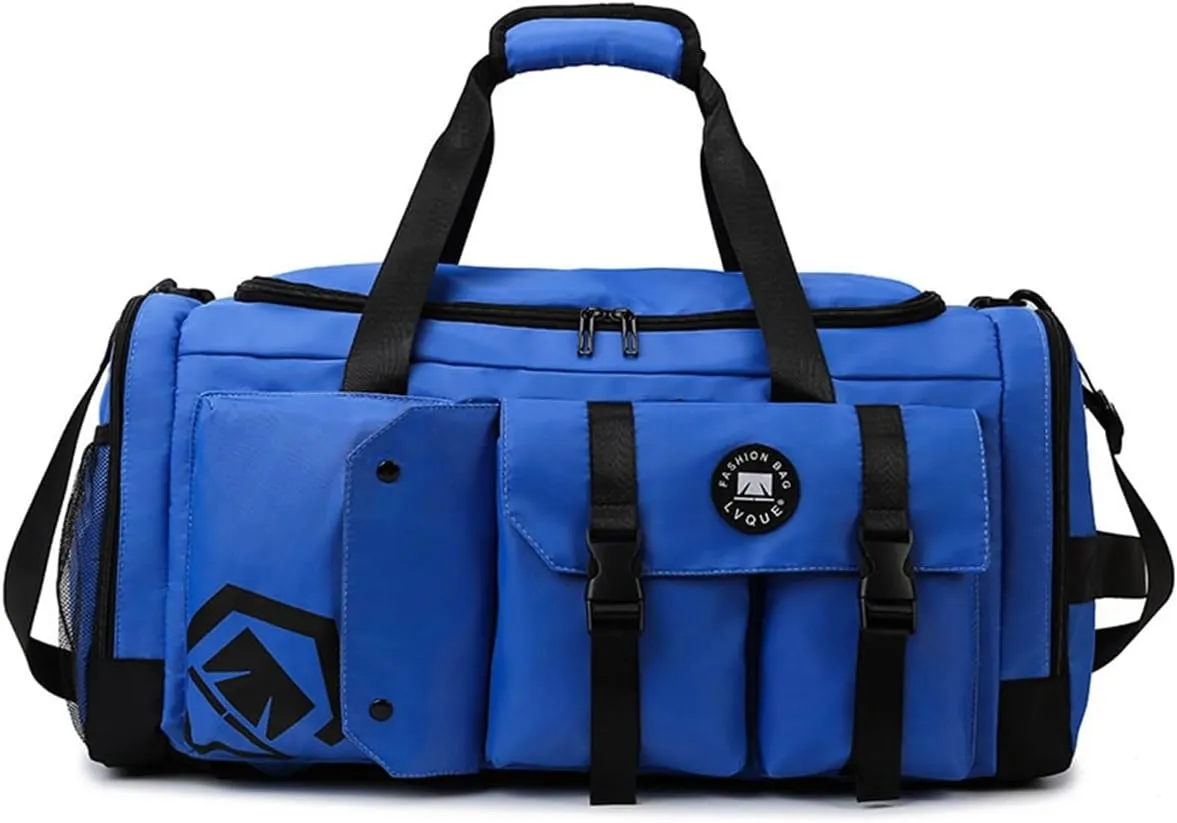 Gym Bag for Women,Sports Travel Duffel Bag, Weekender Overnight Bag with Wet Pocket and Shoes Compartment for Women, Travel,Workout,Gym, Yoga 625 (Blue)