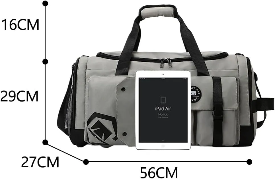 Gym Bag for Women,Sports Travel Duffel Bag, Weekender Overnight Bag with Wet Pocket and Shoes Compartment for Women, Travel,Workout,Gym, Yoga 625 (Gray)