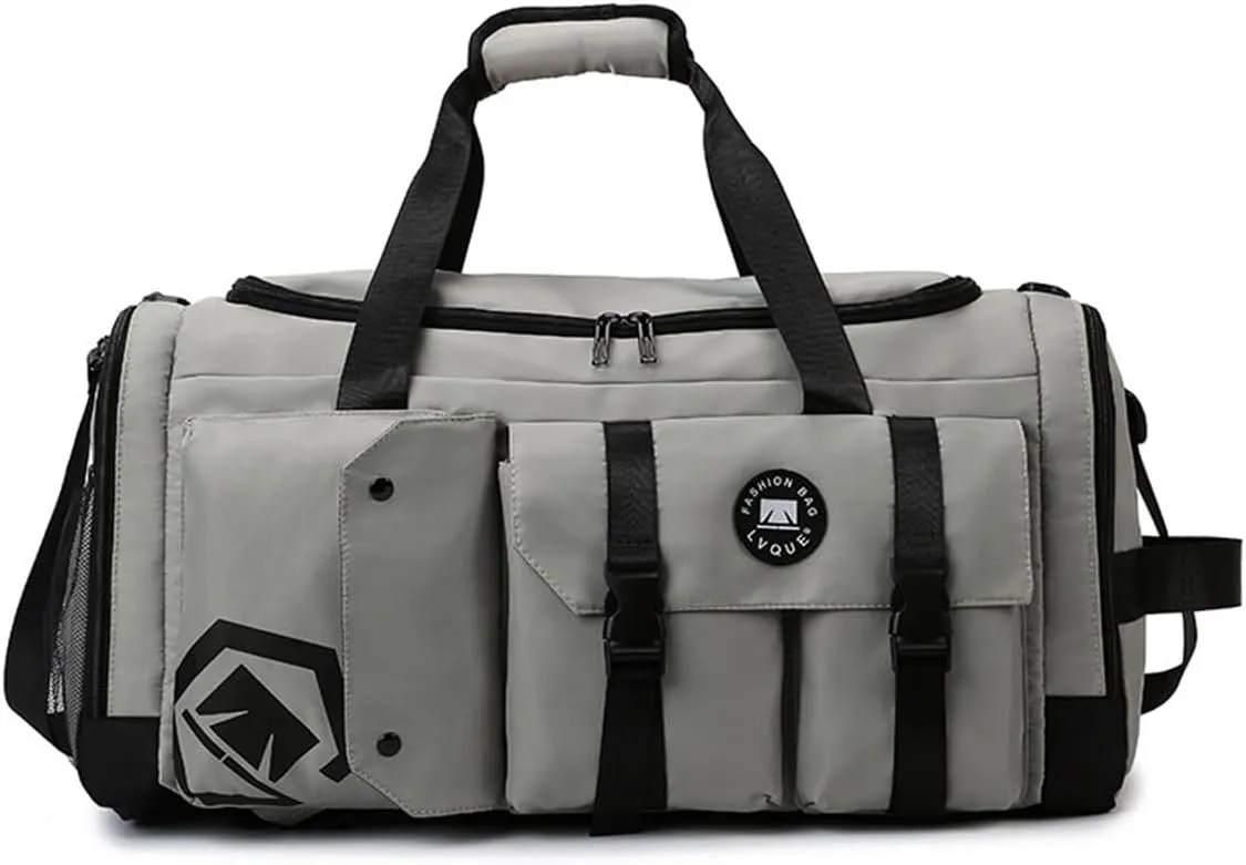 Gym Bag for Women,Sports Travel Duffel Bag, Weekender Overnight Bag with Wet Pocket and Shoes Compartment for Women, Travel,Workout,Gym, Yoga 625 (Gray)