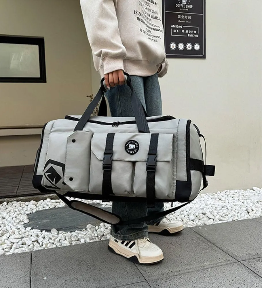 Gym Bag for Women,Sports Travel Duffel Bag, Weekender Overnight Bag with Wet Pocket and Shoes Compartment for Women, Travel,Workout,Gym, Yoga 625 (Gray)