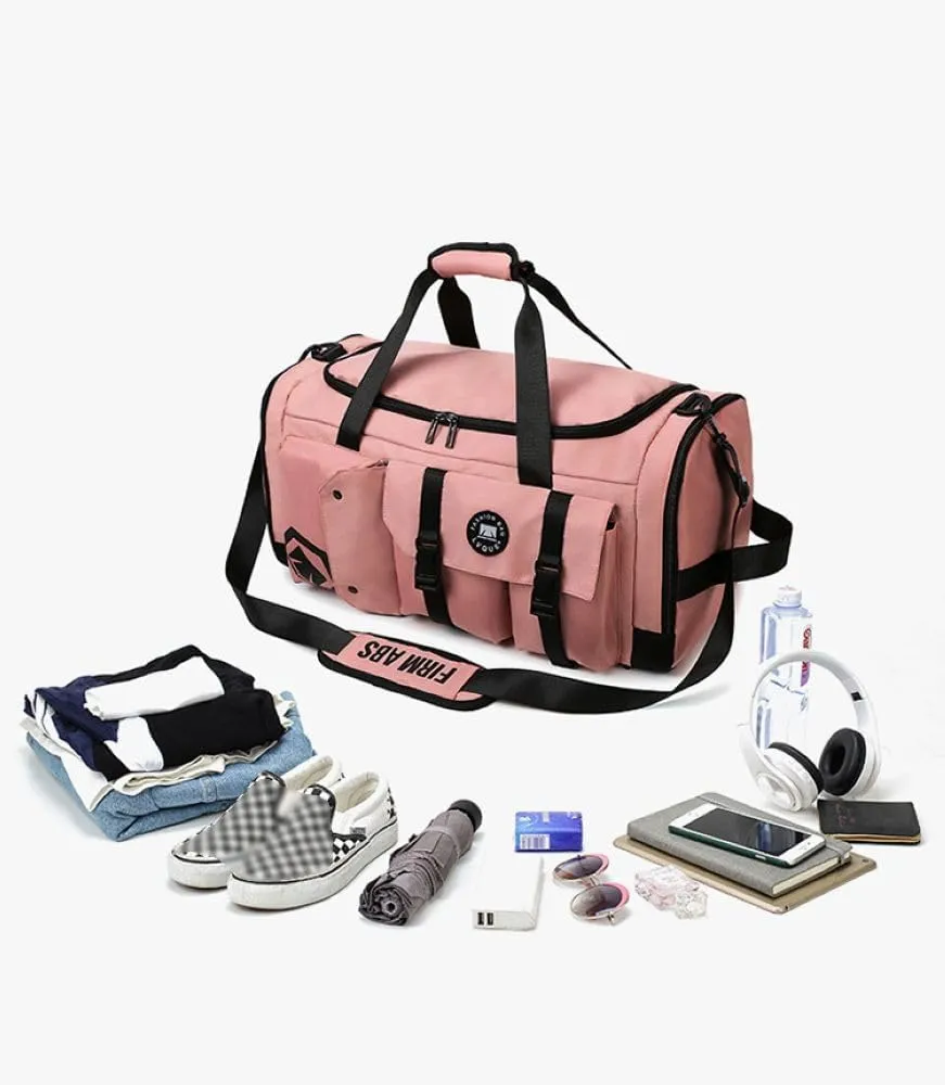 Gym Bag for Women,Sports Travel Duffel Bag, Weekender Overnight Bag with Wet Pocket and Shoes Compartment for Women, Travel,Workout,Gym, Yoga 625 (Pink)