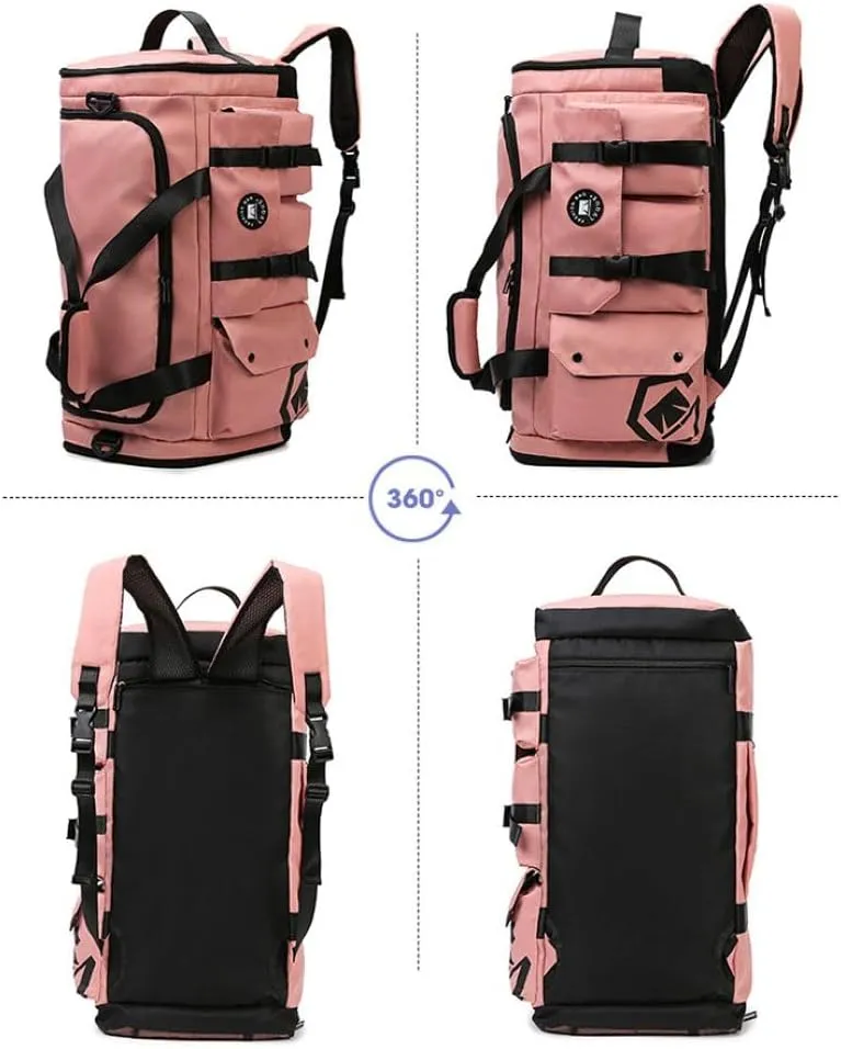 Gym Bag for Women,Sports Travel Duffel Bag, Weekender Overnight Bag with Wet Pocket and Shoes Compartment for Women, Travel,Workout,Gym, Yoga 625 (Pink)