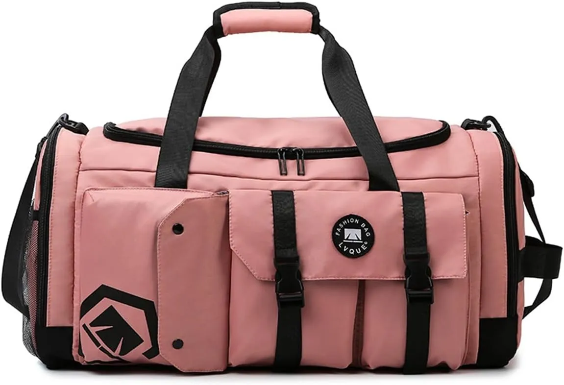Gym Bag for Women,Sports Travel Duffel Bag, Weekender Overnight Bag with Wet Pocket and Shoes Compartment for Women, Travel,Workout,Gym, Yoga 625 (Pink)