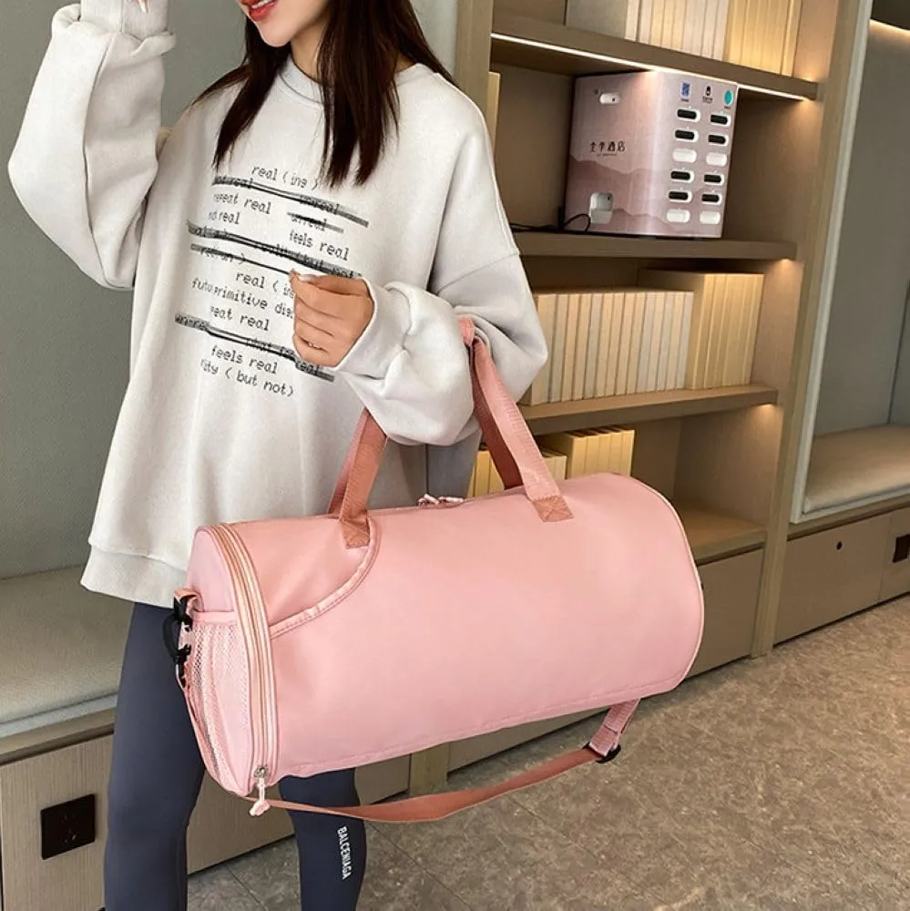 Gym Bag for Women,Sports Travel Duffel Bag, Weekender Overnight Bag with Wet Pocket and Shoes Compartment for Women, Travel,Workout,Gym, Yoga 632 (Pink)