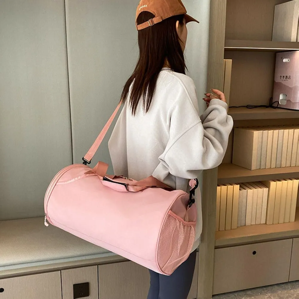 Gym Bag for Women,Sports Travel Duffel Bag, Weekender Overnight Bag with Wet Pocket and Shoes Compartment for Women, Travel,Workout,Gym, Yoga 632 (Pink)