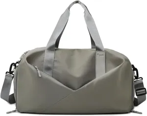 Gym Bag for Women,Sports Travel Duffel Bag, Weekender Overnight Bag with Wet Pocket and Shoes Compartment for Women, Travel,Workout,Gym, Yoga 638DA (Gray)