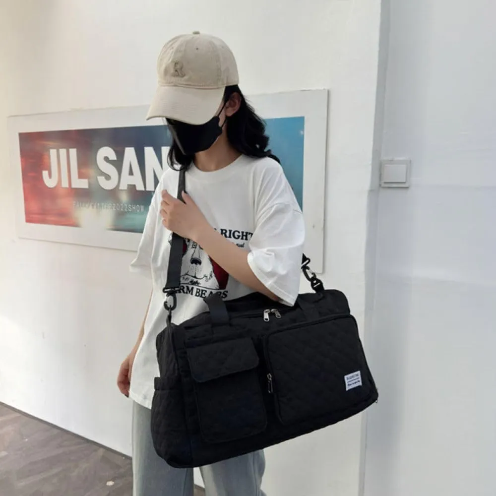 Gym Bag for Women,Sports Travel Duffel Bag, Weekender Overnight Bag with Wet Pocket and Shoes Compartment for Women, Travel,Workout,Gym, Yoga 766 (Black)