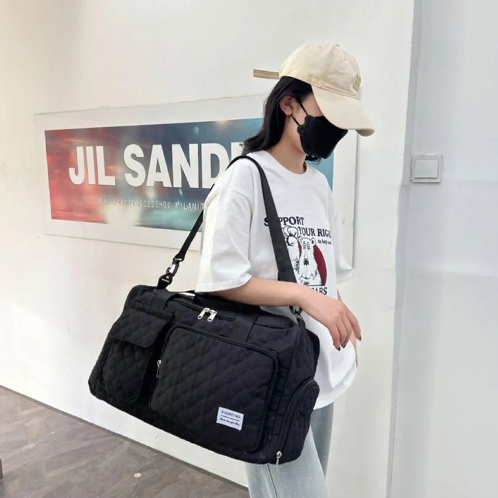 Gym Bag for Women,Sports Travel Duffel Bag, Weekender Overnight Bag with Wet Pocket and Shoes Compartment for Women, Travel,Workout,Gym, Yoga 766 (Black)
