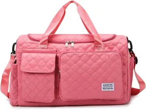 Gym Bag for Women,Sports Travel Duffel Bag, Weekender Overnight Bag with Wet Pocket and Shoes Compartment for Women, Travel,Workout,Gym, Yoga 766 (Red)