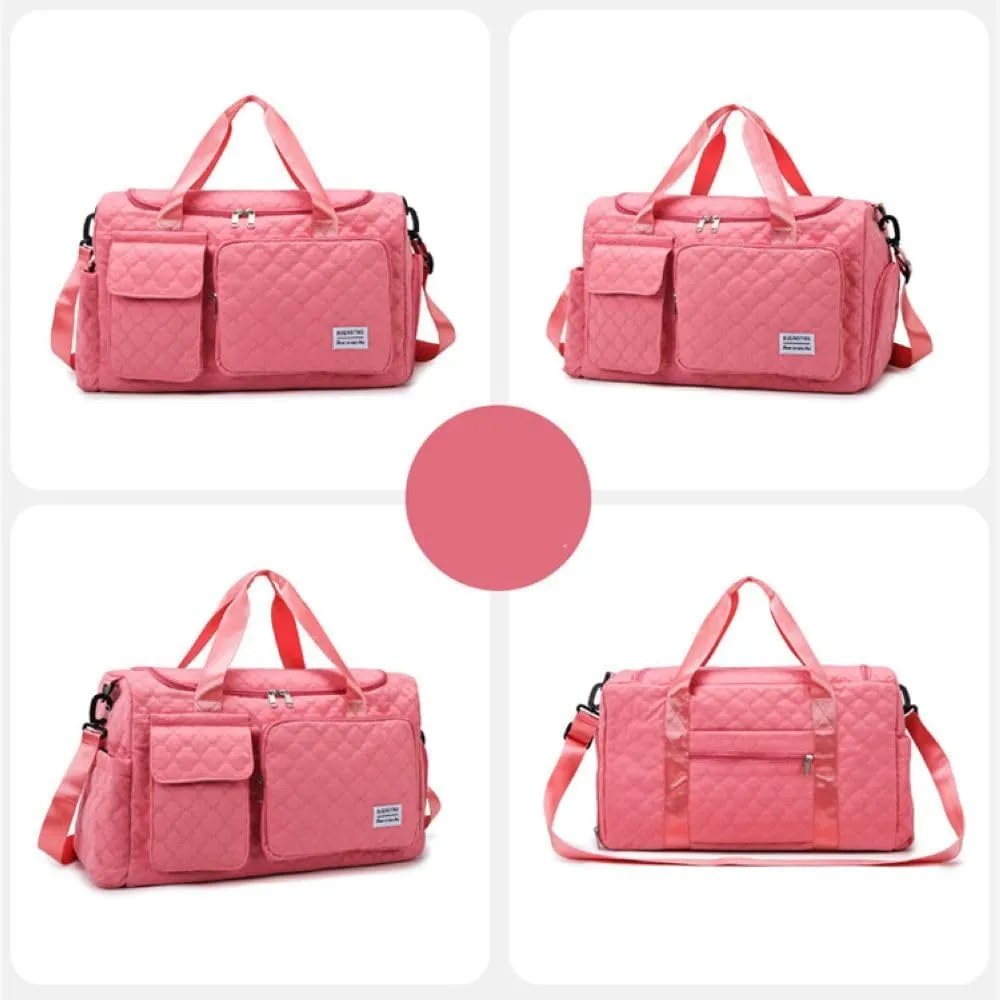 Gym Bag for Women,Sports Travel Duffel Bag, Weekender Overnight Bag with Wet Pocket and Shoes Compartment for Women, Travel,Workout,Gym, Yoga 766 (Red)