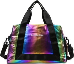 Gym Bag for Women,Sports Travel Duffel Bag, Weekender Overnight Bag with Wet Pocket and Shoes Compartment for Women, Travel,Workout,Gym, Yoga 913 (Black)