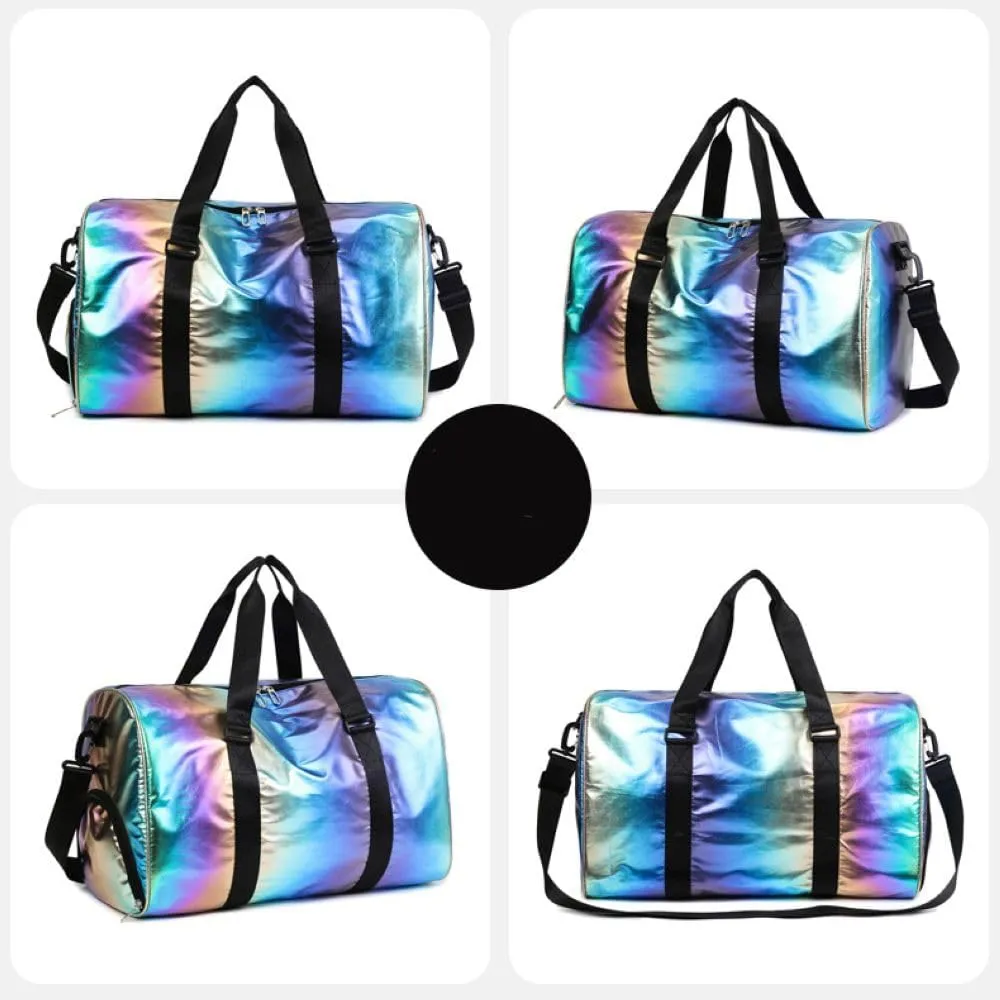 Gym Bag for Women,Sports Travel Duffel Bag, Weekender Overnight Bag with Wet Pocket and Shoes Compartment for Women, Travel,Workout,Gym, Yoga G10 (Black)