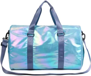 Gym Bag for Women,Sports Travel Duffel Bag, Weekender Overnight Bag with Wet Pocket and Shoes Compartment for Women, Travel,Workout,Gym, Yoga G10 (Blue)