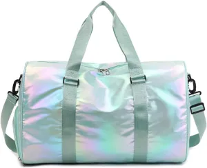 Gym Bag for Women,Sports Travel Duffel Bag, Weekender Overnight Bag with Wet Pocket and Shoes Compartment for Women, Travel,Workout,Gym, Yoga G10 (Green)