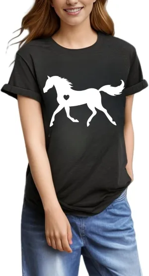 Horse Shirts for Women Horse Riding Tee Shirt Animal Lover Gift Western Country Summer Casual Graphic Tees Tops