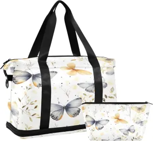 Kigai Oil Painting Of City Gym Bag for Women & Men,Waterproof Weekender Overnight Bag with Shoes Compartment Sports Duffel Bag for Gym Yoga Swimming Camping